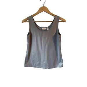 Chico’s - Silky Gray Tank Top Size 0 (S 4/6) | Sleeveless Layering Basic Travel